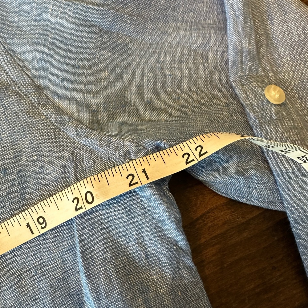 Murano Baird Mcnutt Linen Light Blue Button Shirt - Picture 5 of 5